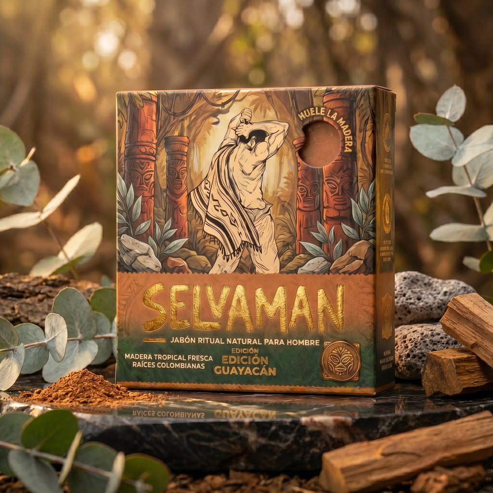 Selvaman Guayacán — jabón ritual exfoliante con eucalipto y piedra pómez