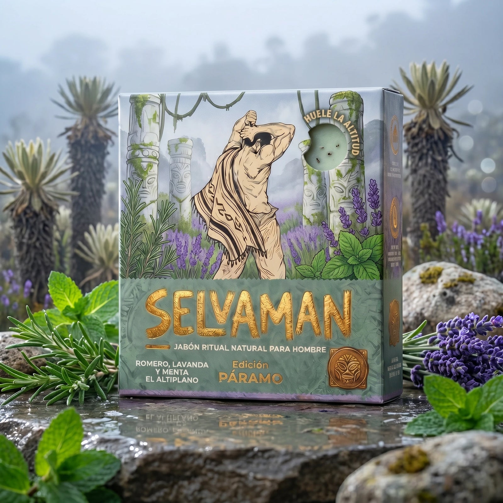 Selvaman Páramo — jabón ritual con romero, lavanda y menta del altiplano colombiano