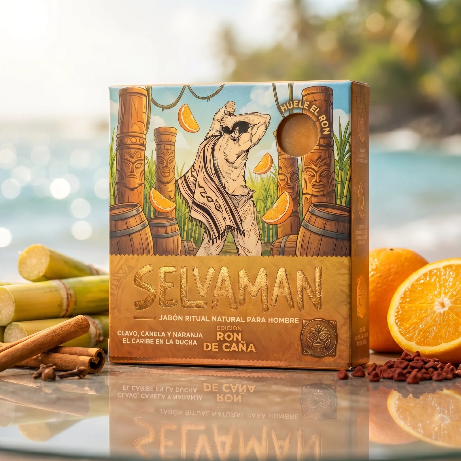 Selvaman Ron de Caña — jabón ritual con clavo, canela y naranja estilo Caribe